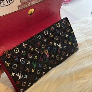 Authentic Louis Vuitton Monogram Multicolor Noir Sarah Women's Wallet